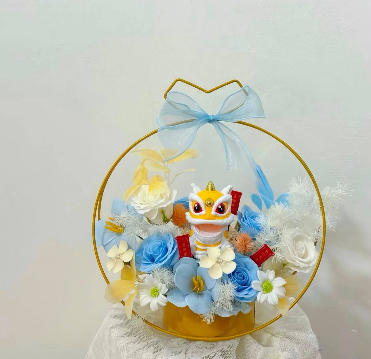 蓝金开业花篮 · 龙腾四海